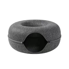 猫 ベッド ドーナツ 猫ハウス 犬 ベッド ペットベッド M L　ペット用品　キャットハウス　 　ドーナツ型 キャット　猫用品　犬用品 ペット用ベッド　トンネル　トンネル ペットトンネル フェルト製 キャットハウス 50CM 60CM