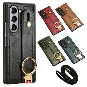 Galaxy Z Fold 6 �P�[�X �ϏՌ� �J�o�[ �܂肽���݌^ ������ �x���g �o���h�t�� �����h�~�x���g �Ў葀�� ����� PU���U�[ �l�b�N�X�g��