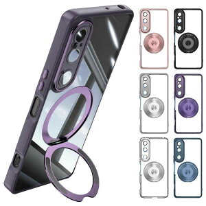 Xperia 1 VII �N���A�P�[�X SO-51F XQ-FS44 �ϏՌ� �J�o�[ �N���A ���� ��̌^�����O�t�� �X�^���h�@�\ �X�g���b�v�z�[���t�� �V���v��