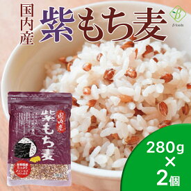 【お買い物マラソンP2倍】 ベストアメニティ 国内産100％紫もち麦 280g×2個セット 国産 ポリフェノール アントシアニジン 水溶性 食物繊維 大麦 βグルカン ダイエットもちむぎ 送料無料 メール便 [M便 1/1] ポイント消化 買いまわり