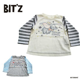 ロングTシャツ ベビー キッズ ディズニーキャラクター ダンボ 長袖Tシャツ BIT'Z Bitz 半袖Tシャツ 5分袖以下 男の子 女の子 子供 80-120cm 子供服ブランド FOインターナショナル