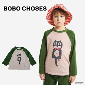 【20%OFFクーポン配布中先着利用順6/1 ワンダフルデー】Tシャツ キッズ ボボ・ショーズ 長袖 トップス Cat O'Clock LONG SLEEVE T-SHIRT 95-140cm 【国内正規品】 Bobo Choses