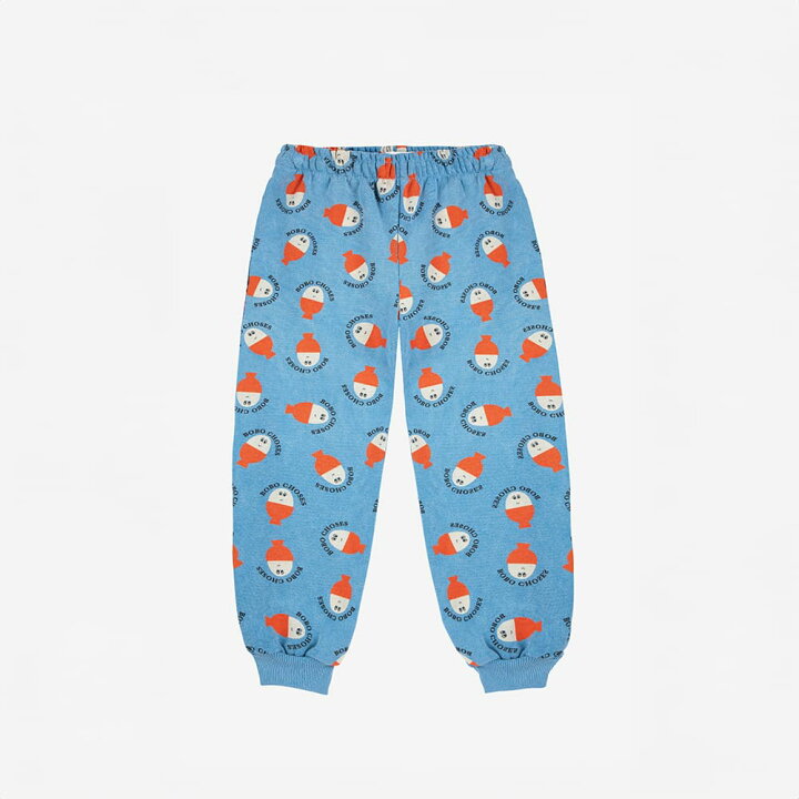 キッズ ベビー ボボ・ショーズ ジョギングパンツ 総柄 SMILING ALL 🏋 OVER JOGGING 【ストロー】 PANTS【国内正規品】 Bobo Choses B125AC080