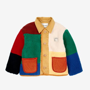 WPbg {{EV[Y xr[ Color block sheepskin jacket 98-122cm yKiz Bobo Choses