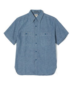 シャツ 半袖 メンズ バズリクソンズ ブルーシャンブレーワークシャツ BLUE CHAMBRAY WORK SHIRTS BUZZ RICKSON'S
