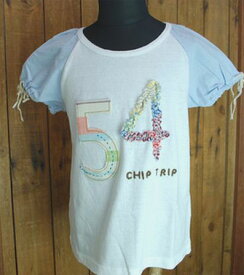 【アウトレット】Tシャツ 女の子 CHIP TRIPチップトリップ キッズ 天竺54番アップリケ入Tシャツ 110cm