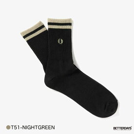 ソックス メンズ レディース フレッドペリー 靴下 ギフト マルチカラーティップドリブショートソックス FRED PERRY TIPPED RIB SHORT SOCKS 25-27cm 【国内正規品】