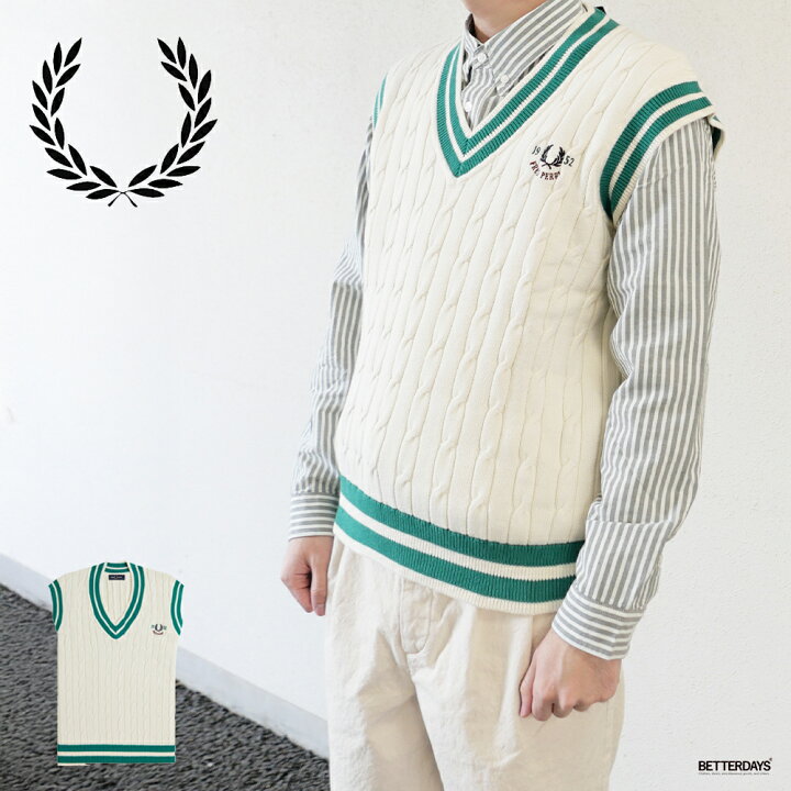 楽天市場】フレッドペリー ニット ベスト ユニセックス FRED PERRY 