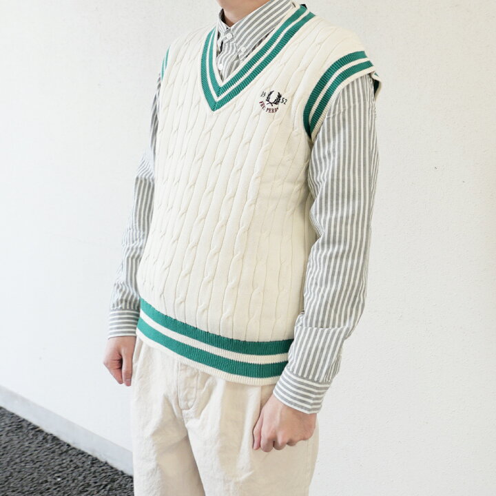 楽天市場】フレッドペリー ニット ベスト ユニセックス FRED PERRY 