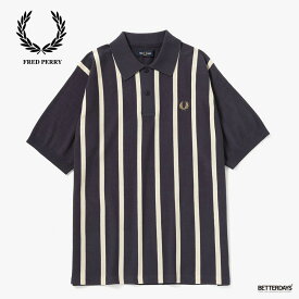 ニットポロシャツ メンズ フレッドペリー ストライプ KNITTED STRIPE SHIRT 半袖 【国内正規品】 FRED PERRY