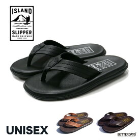 【1000円OFFクーポン配布中3月スーパーセール】トングサンダル ビーチサンダル メンズ アイランドスリッパ LEATHER BLACK 25-29cm 【国内正規品】 ISLAND SLIPPER