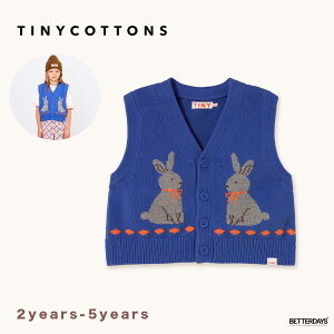 �y5%OFF�N�[�|���Ώۏ��i2�_�ȏゲ�w���� 9/1 �����_�t���f�[�z�x�X�g �L�b�Y �x�r�[ Rabbits Vest TINY COTTONS �^�C�j�[�R�b�g���Y 2y-8y�y�������K�i�z