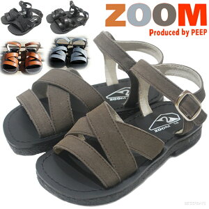 【アウトレット】サンダル キッズ ZOOM ズーム 合皮 スティッチ 1625 19cm-21cm ジュニア 靴