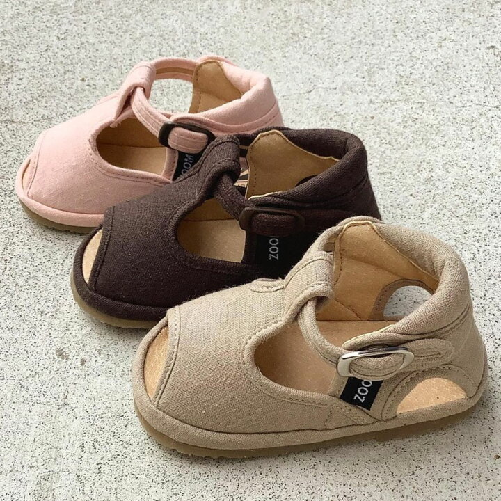 楽天市場】Tストラップ サンダル リネン ベビー キッズ ズーム ZOOM  