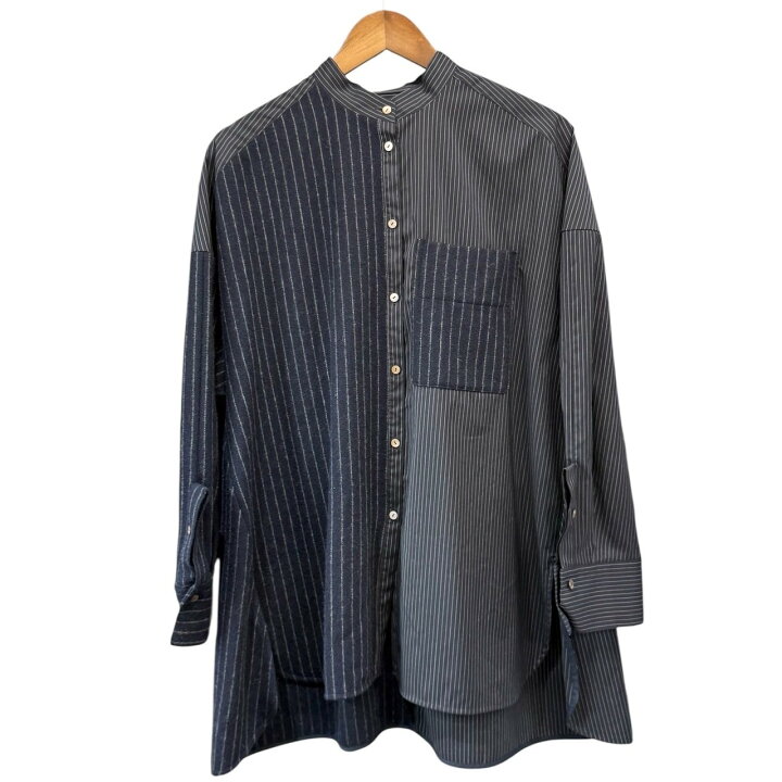 楽天市場】ENFOLD エンフォルド 23AW WINTER SHIRT 切替ストライプ  