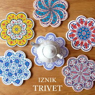 鍋敷き トルコ製 IZNIK イズニック トリベット 陶器 おしゃれ 鍋しき なべしき タイル プレート 耐熱 ポ…