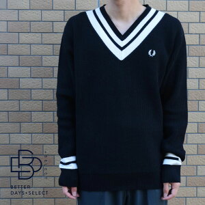美品! Fred Perry フレッドぺリー Vネックベスト ニット アイビー 