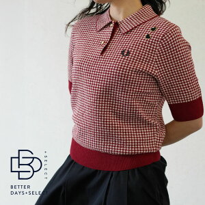 �t���b�h�y���[ �j�b�g �|���V���c ���f�B�[�X �G�C�~�[���C���n�E�X ���� FRED PERRY Amy Winehouse Gingham Knitted Polo Shirt�y�������K�i�zSK9104