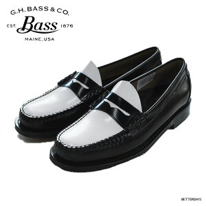 yő2400~OFFN[|zz11}\z[t@[ Y 11010H LARSON LEATHER SOLE BLACK & WHITE W[GC`oX G.H.BASS yKiz1ȓɃr[Ď1000~OFF