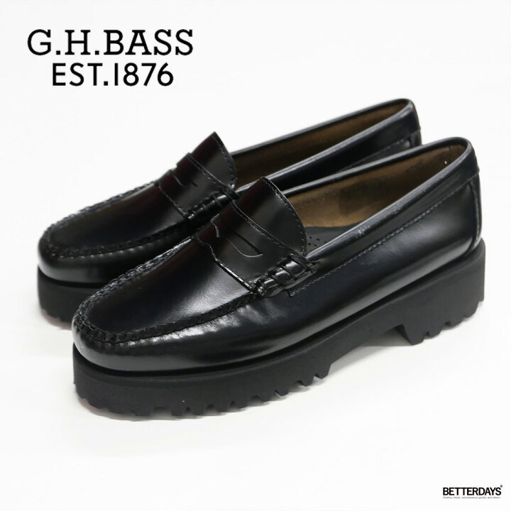 楽天市場】ローファー レディース ジーエイチバス BLACK RUBBER SOLE 