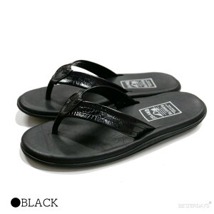 yő2400~OFFN[|zz12X[p[Z[zgOT_ r[`T_ Y AChXbp LEATHER BARCERONA BLACK NR^ STRAP 25-29cm yKiz ISLAND SLIPPER