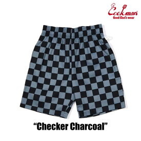 ショートパンツ シェフパンツ メンズ レディース 綿コットン チェック COOKMAN クックマン シェフパンツ Chef Pants Short Checker Charcoal
