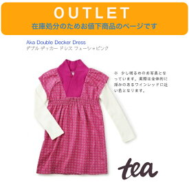 アウトレット 在庫処分につきお値下げ★【Tea Collection ダブル デッカー ドレス フューシャピンク】ティーコレクション 長袖 12-18m 18-24m 2T 3T 85cm 90cm 95cm 100cm◆ 重ね着風 ワンピース 花柄 ワインレッド 子供服 ベビー 赤ちゃん キッズ 子ども