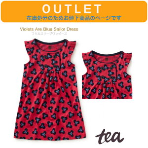 �A�E�g���b�g �݌ɏ����ɂ����l�������yTea Collection �u���[�o�C�I���b�g �Z�[���[ �����s�[�X�z�e�B�[�R���N�V���� Violets Are Blue Sailor Dress���� ���b�h 2y 5y 100cm 115cm ���m�[�X���[�u �t���� 