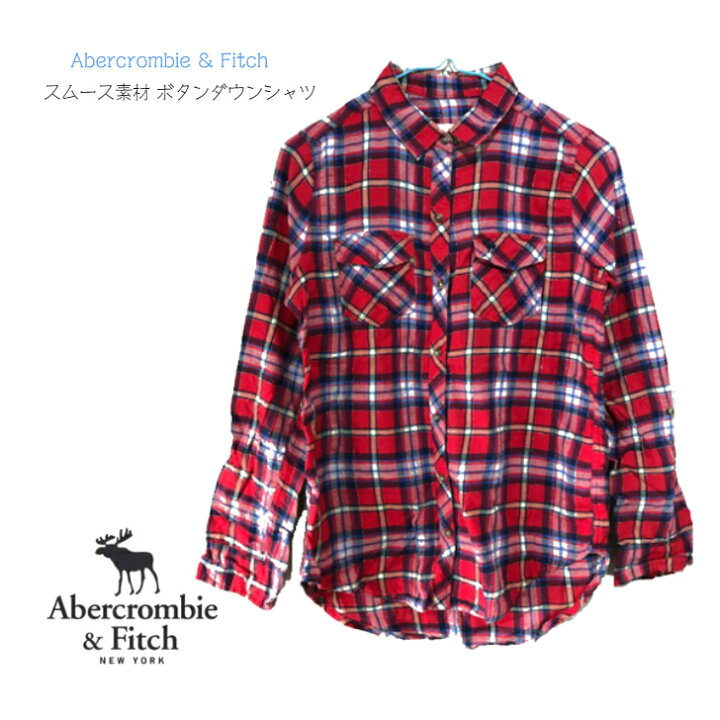 楽天市場】【Abercrombie & Fitch】ワイシャツ 長袖 レッド チェック柄 