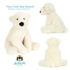 【Jellycat ミディアム】ペリー ポーラ ベア M 約26×25cm ◆ ジェリーキャット Medium シロクマ 白 ホワイト ぬいぐるみ 熊 クマ プレゼント イギリス 英国 王室御用達 出産祝 誕生日 お祝い おもちゃ 誕生日 お祝い ファーストドール 正規品 Perry Polar Bear PE2PBL