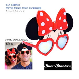 サンスタッシュ パーティー サングラス ミニー ◆ Disney メタルレンズ UV400プロテクション 耐衝撃レンズ 誕生日 プレゼント ハロウィーン ハロウィン フェス クリスマス ディズニー パークイン なりきり 夏 日よけ 紫外線 対策 仮装 かけるだけ ロサンゼルス Sun Staches