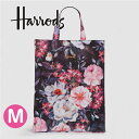 本州送料無料/HARRODS ハロッズ 正規品 トートバッグ Mサイズ,花柄,裏地付 ショッピングバッグ Tea Rose Shopper Bag