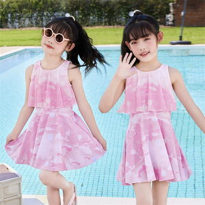 女の子 水着 セパレート 2点セット ワンピース ハーフパンツ キッズ水着 ジュニア 子供水着 こども 子ども スクール水着 幼稚園 小学生 中学生 海水浴 スイムウェア 無地 シンプル 紫外線対