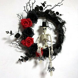 送料無料 ハロウィン リース 飾り ドアリース ハロウィン ローズ ドクロ 髑髏 オーナメント壁掛け飾り ウィッチ 玄関飾 部屋 ハロウィン リース 玄関リース 店舗装飾 玄関 飾り 装飾 飾り付け 雑貨 ドア飾り お化け屋敷ガーランド イベント パーティー用品 楽天海外通販