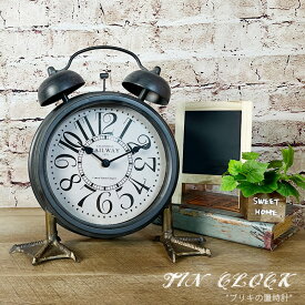 置き時計 置時計 おしゃれ アナログ インテリア 雑貨 ブリキの時計 ブリキの置物 29×30cm オブジェ レトロ感 リビング 寝室 乾電池式 子供部屋 プレゼント アメリカン雑貨