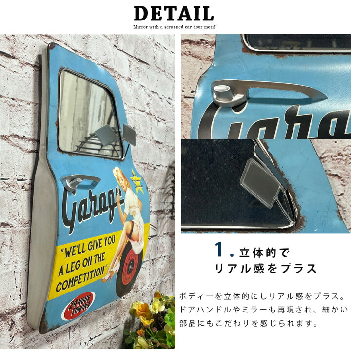 楽天市場】期間中ポイント10倍 壁掛けミラー アメリカン雑貨 プレート 