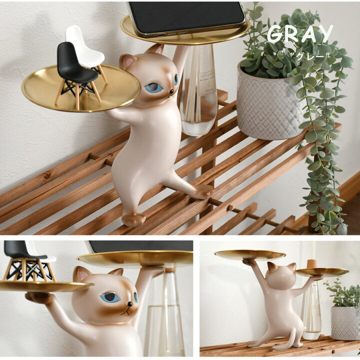 激安特価品 Eri様インテリア ネコ トレイ ピアス アクセサリー 鍵置き 置物 白猫 Eri様インテリア ネコ トレイ ピアス アクセサリー 鍵置き 置物 白猫