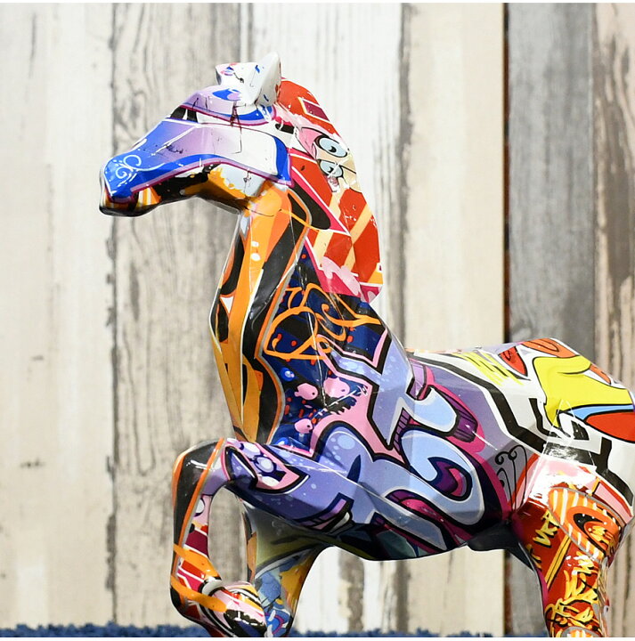楽天市場】置物 馬 ウマ 動物 ポップ オーナメント インテリア モダン 