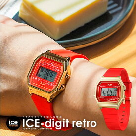 【P最大10倍★5/7 14:00まで】[公式] アイスウォッチ 腕時計 デジタル時計 メンズ レディース 時計 ICE digit retro - レッドパッション - スモール ICE-WATCH 母の日
