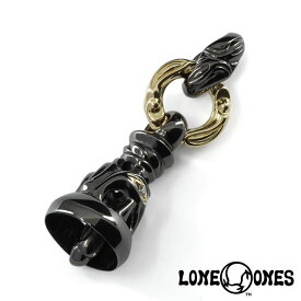 LONE ONES 【BLACK EDITION】 ロンワンズ ドーヴベルペンダント M w/ブラックコーティング w/K18イエローゴールドアイズ&クレーンリング/スモールカーブドシルクリンク/ダイヤモンドカスタム メンズ ネックレス ブランド