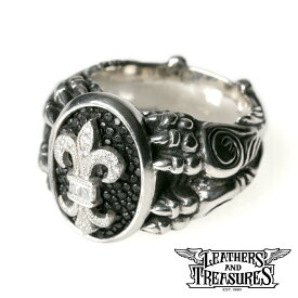 [公式] Leathers & Treasures リング メンズ ブランド 指輪 レザーズアンドトレジャーズ - ドラゴンクロー スイベル リング /ロングフレアデリー/ダイヤモンド/スティングレイ