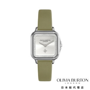 �I���r�A�E�o�[�g�� �N���V�b�N - 28mm �O���u�i�[ �V���o�[ & �Z�[�W�O���[�� ���U�[�X�g���b�v �E�H�b�` ���f�B�[�X �E�H�b�` OLIVIA BURTON