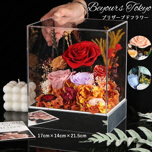 プリザーブドフラワー ボックス フラワーボックス プレゼント 誕生日 花 結婚記念日 結婚祝い 祝電 電報 結婚式 お見舞い 両親 妻 花 退職祝い 還暦祝い 母の日 かわいい おしゃれ 結婚 贈り