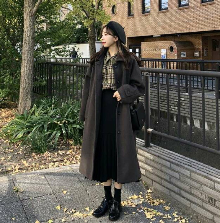 楽天市場 コート 冬服 レディース ロングコート 韓国スタイル ひざ丈 ステンカラーコート 丸襟コート 冬コート 厚手生地 清楚 上品 オフィスカジュアル ラグラン コート ベージュ コート 黒コート 秋冬 Bf Select