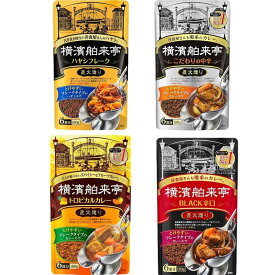 【食べ比べセット】エバラ 横濱船来亭 こだわりの中辛/BLACK辛口/トロピカルカレー/ハヤシフレーク 計4袋