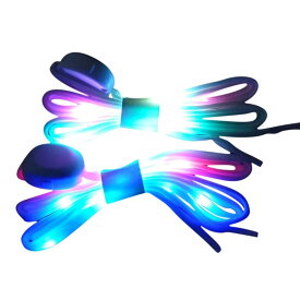 Wociud MadeComfy LED靴紐 ライトアップレース 3モード 7色 点滅 カラフルな靴ひも ホワイト