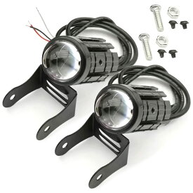 Meliore LED バイク オートバイ ヘッドライト プロジェクター レンズ デュアル カラー フォグ ランプ スポット ライト ATV スクーター ドライブ ダート レーサー 補助 防水 汎用