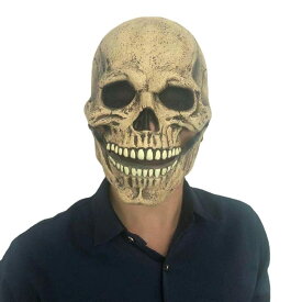 [CAWKAY] 口が動く スカルマスク 骸骨 ガイコツ ドクロ 髑髏 マスク フェイスカバー付き ホラー マスク お面 仮面 ハロウィン