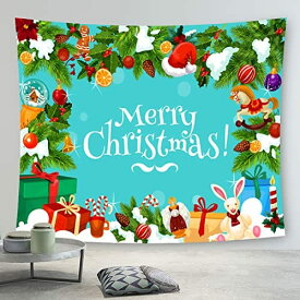 【ShaoN】 Christmasパーティーの背景布 クリスマスオーナメント壁掛けウォールブランケットサンタクロース背景装飾布 リビング メリークリスマス 壁掛けタペストリー クリスマスツリーのタペストリー ホームリビングルームベッドルーム寮に 200*