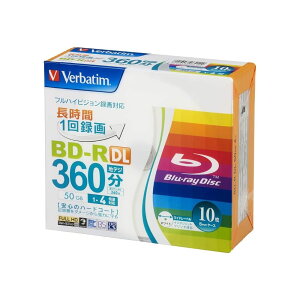 Verbatim�� �u���[���C�f�B�X�NBD-R DL 50GB 10�� 360�� �z���C�g�v�����^�u�� �Ж�2�w 1-4�{�� 1��^��p VBR260YP10V1 (BD-R DL 50GB 10��)